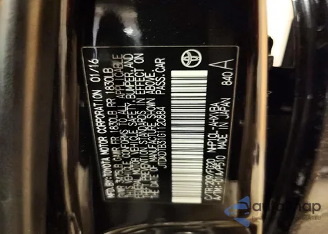 2016 Toyota Prius C z USA, uszkodzony, nr VIN JTDKDTB31G1120884